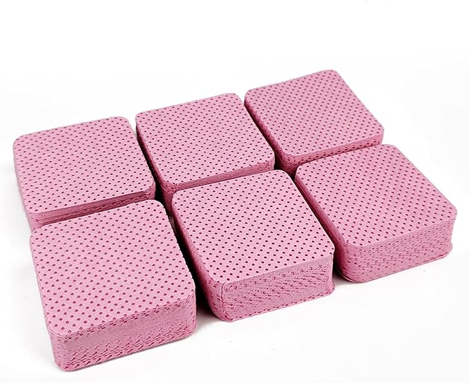 600 Pcs Lint Free Nail Wipes, Non-Woven Nail Polish Remover Pads Nail Polish Wipes for Nail Polish Removal Eyelash Extensions DIY Nail Art Supplies (Pink)