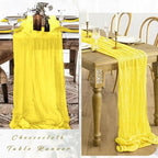Yellow 6 Pieces Cheesecloth Table Runner 10FT Runner - Image 5