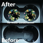 2pcs Cute Black Cat Car Coasters, Absorbent Universal neoprener Cup Holder - Image 5