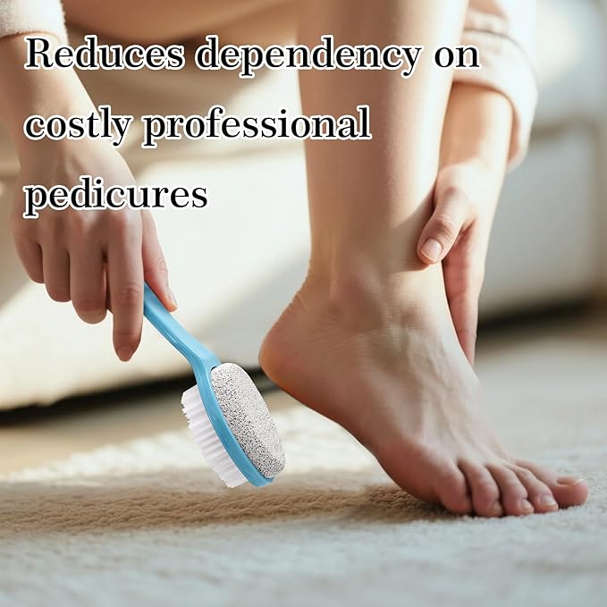Foot Callus Remover, Double-Sided Pumice Stone Brush for Feet (Blue, 2 Pack)