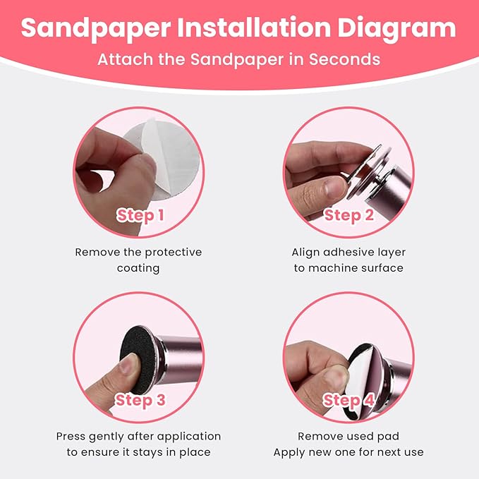 60 Pcs Sandpaper Set 1.7'' x 1.7'' for Electric Foot Callus Remover,Pedicure Disc,Sander Discs Replace Set