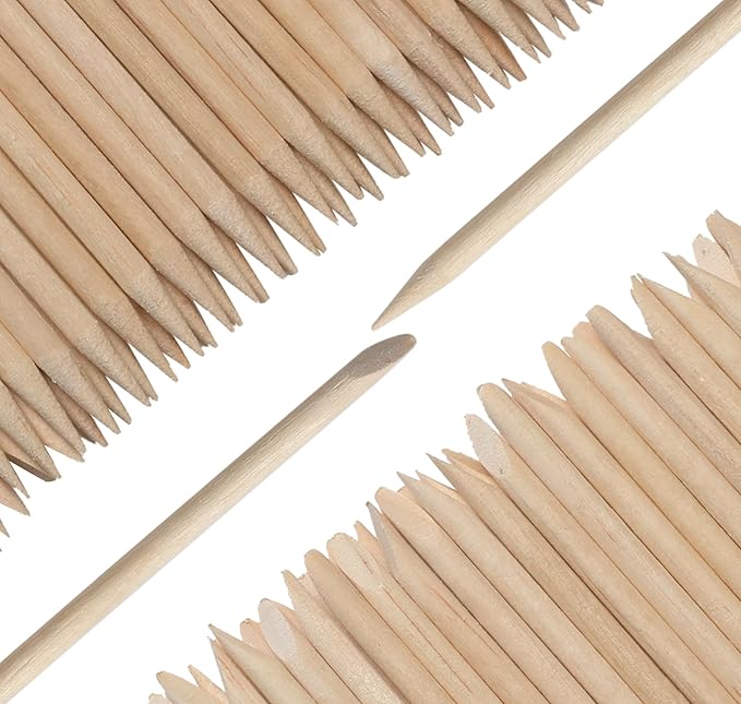 110 PCS Orange Wood Nail Sticks & Professional Double Sided 100/180 Grit Nail Files Emery Board Black Manicure Pedicure Tool White