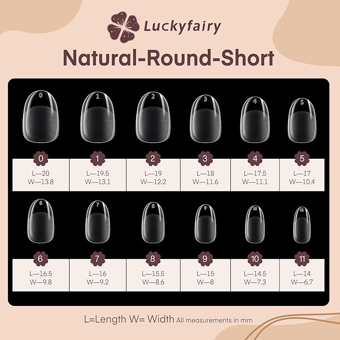 Short Oval Round Nail Tips - 240 Pcs Half Matte Clear Gel Acrylic Nail Tips Full Cover Soft Gel Short Oval Press On Nails Pre-Shaped For Nail Extension Art DIY Salon 12 Sizes