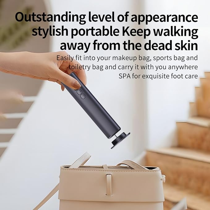 Cordless Electric Foot File Callus Remover - 6-Speed Heel Scraper for Cracked Heels,Painless Dead Skin Remover for feet, Rechargeable Foot Grinder Professional Pedicure Tools Kits for feet (White)
