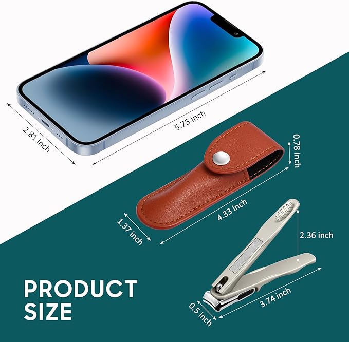 Nail Clippers for Seniors, 360 Degree Rotary Fingernail and Toenail Clippers with Long Handle Ultra Sharp Sturdy Stainless Steel Heavy Duty Large Toe Nail Clippers for Thick Nails Built-in Nail File