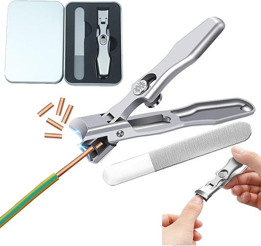 Men's Nail Clipper, 2024 New Luxury Ultra Sharp Nail Clipper, Suitable for Thick Nails, Stainless Steel, Silver
