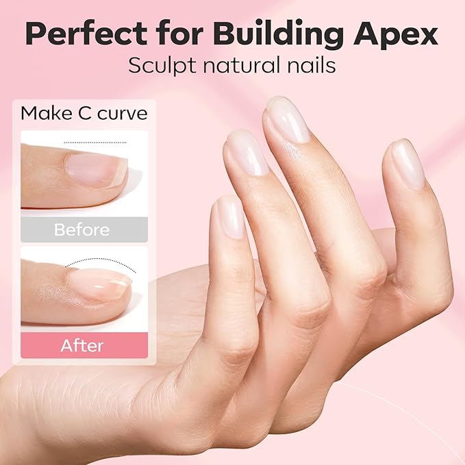 modelones Nail Dehydrator and Primer with Builder Nail Gel, 3Pcs Cover Nude Pink LED Gel Builder Polish Base Coat Prep Dehydrate & Bond Primer for Apex Building Thickening 10ml Home DIY Salon