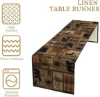 Rustic Bear Table Runner, Vintage Cottage Country Style Pine Tree Elk Wildlife - Image 4