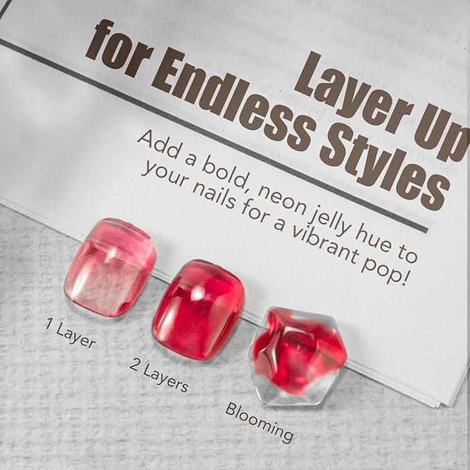 Jelly Gel Nail Polish, 15ml Semi-Transparent Gel, Glossy Finish, Vibrant Colors for DIY Manicures, Long-Lasting & Chip-Resistant