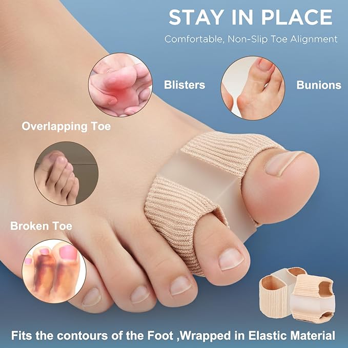 10 pcs silicone toe separators for women, big toe bunion corrector, bunion toe separators for Women and Men, Relieve Foot Pain, Overlapping Toes