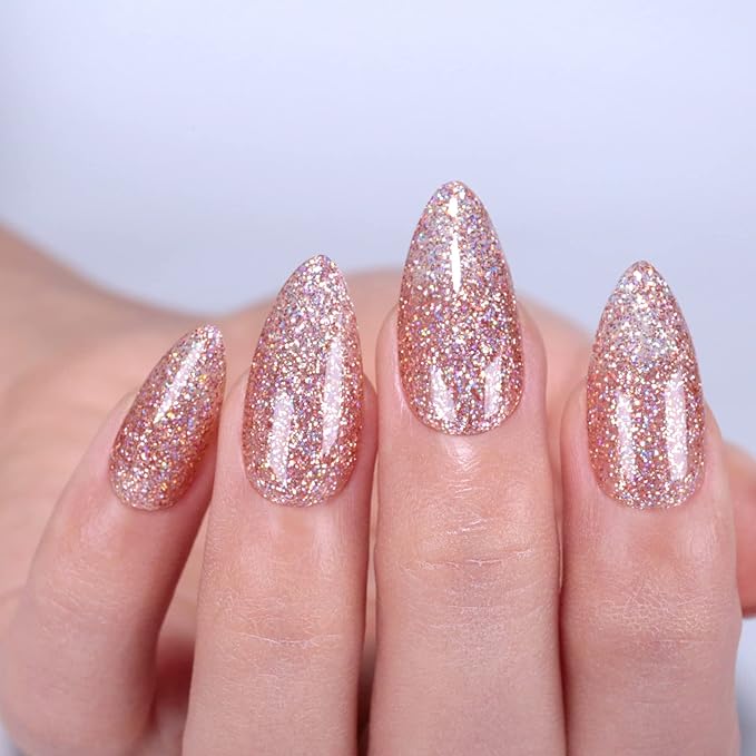 Gel Nail Polish, 1 Pcs 15ml Glitter gold gel nail polish Color Soak Off Gel Polish Nail Art Manicure Salon DIY Nail Lamp Gel Nail Design Christmas Decoration at Home