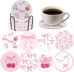 Pink Bow Diamond Art Coasters Kits by INCOK