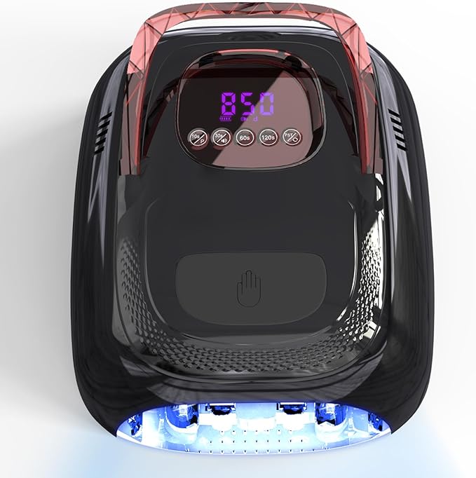 LIMEGIRL Cordless Nail Lamp, 72W Powerful UV LED Nail Dryer with Replaceable Lamp Beads & Battery, UV Light for Gel Polish, Rechargeable & Portable for Professional Nail Salon Use (Black, One Battery)