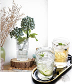 Kingrol Embossed Vintage Drinking Glasses Set of 6, 12 oz Textured Glass - Image 8