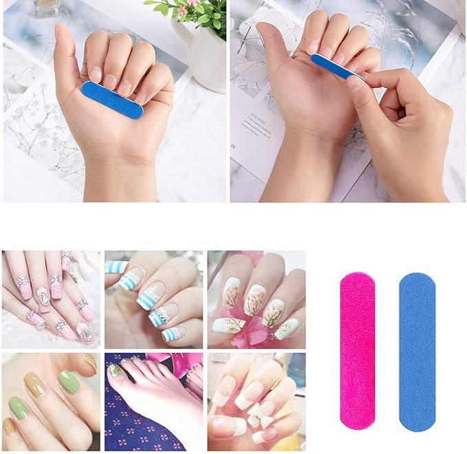 Mini Nail Files Bulk, 100 Pack 2 Inches Disposable Double Sided Emery Boards Manicure Pedicure Tools(1002)