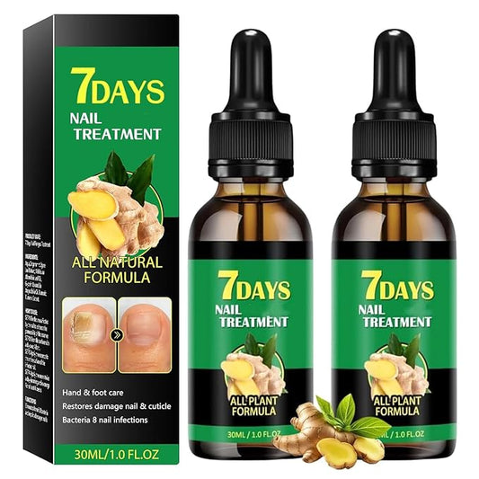 Ginger Nail Treatments, 7 Days Ginger Cuticle Care Oil for Nails for Strengthen nails & Promote Nail Growth, Natural Plant Formula（2PCS)