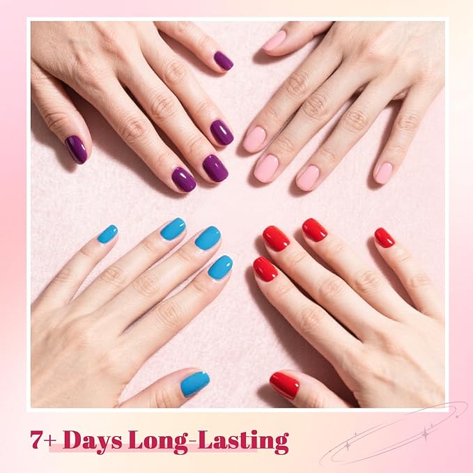 20 Color Perfume Nail Polish Set and 3 PCS Nail Strengthener, Red, Pink, Pueple and Green Quick Drying Nail Polish Set for Women Salon DIY Nail Art