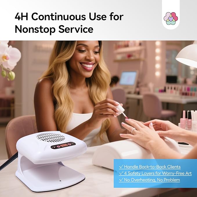 SAVILAND Essentials 5X Faster Dry Nail Dryer: 300W Strong-Air Nail Dryer for Regular Polish Smart Sensor Nail Polish Dryer Warm & Cool Wind Dual Air Dual Modes Battery-Free Nail Fan Home Salon Use