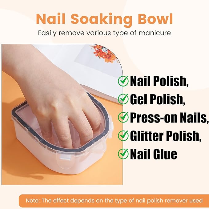 Wifniee Nail Soaking Bowl: 2PCS Soak Off Gel Nail Polish Dip Powder Remover Bowl for Hand Finger- Acetone Proof Manicure Bowl for Salon Home (S1-Black)