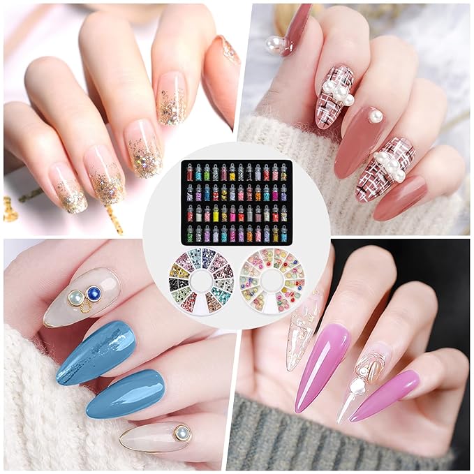 Nail Studio Sets - Gel Nail Polish Kit with UV Light, 24 Rainbow Colors, Nail Drill, Extended Gel, Manicure Kit for Nail