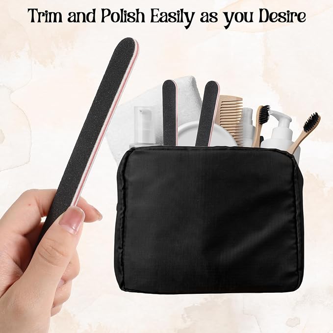Nail Files (200 Pack), Professional Emery Board 100/180 Grit Nail File Double Sided Emory for Natural and Acrylic Nails Fingernail Files for Gel Nail Reusable Manicure Disposable Pedicure Black