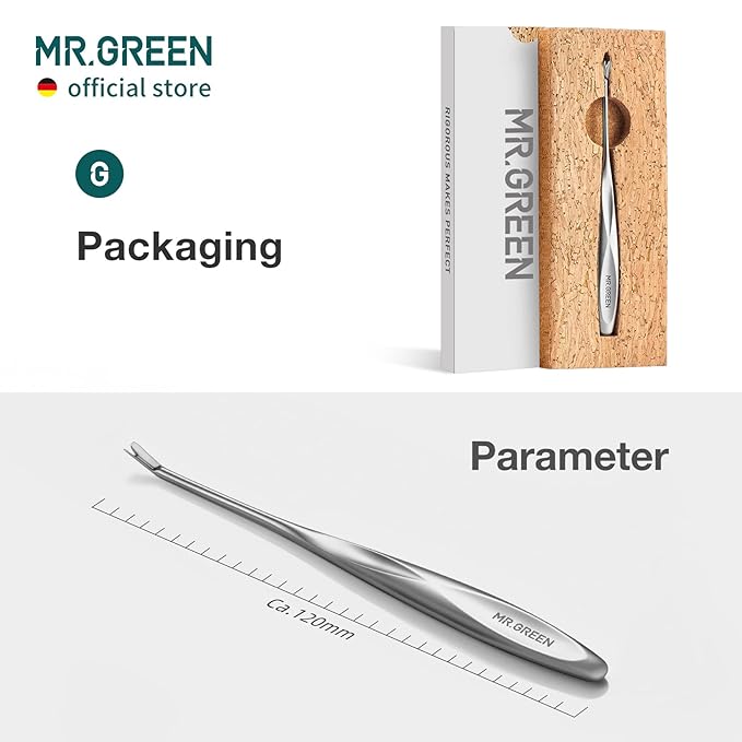 MR.GREEN Cuticle Pusher Dead Skin Remover Stainless Steel Manicure Tools Professional Cuticle Trimmer Nail Polish Peeler Scraper (Mr-2190)