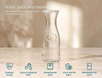 Kook Mini Glass Carafes with Lids, Small Beverage Pitchers - Image 6