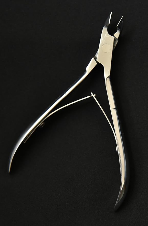 Professional Stainless Steel Cuticle Nail Nipper, Precision Manicure Pedicure Trimmer Tool, Silver, Double Spring Design