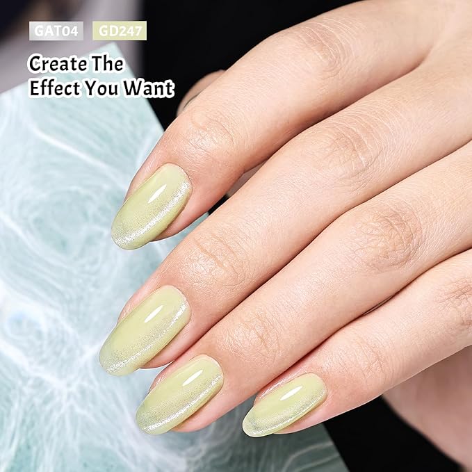 JODSONE 9 Cyan Colors Jelly Gel Nail Polish Set with Base Coat Top Coat Women's Holiday Gifts
