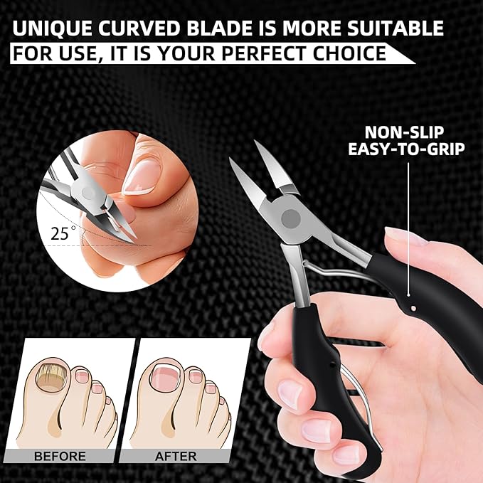 Werlla Toenail Clippers for Seniors Thick Toenails, Heavy Duty Toe Nail Clippers Adult Thick Nails Long Handle, Large Toenail Clippers for Thick Nails 8Pcs