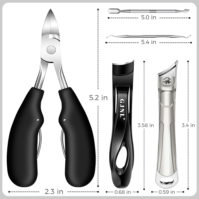 Toenail Clippers for Thick Toenails, Stocking Stuffers Gifts for Men Very Sharp Heavy Duty Toenail Clippers, Angled Head Toe & Slanted Nail Clipper