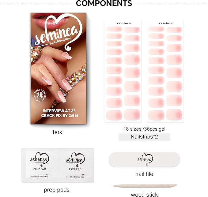 Semi Cured Gel Nail Strips-Salon Quality Semi-Cured Gel Press On Nails Stickers Quick DIY Nail Art Manicure Kits for Women at Home Works with Any UV/LED Lamps(Nebula Pupil)