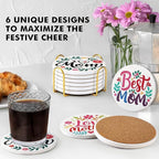 Absorbent Ceramic Coasters Set of 6, Love Quotes - Image 2