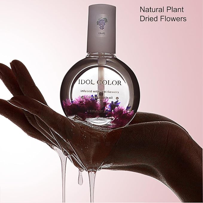 Flowery Scented Cuticle Oil, Infused with Real Flowers, Cuticle Revitalize Oil, Nail Oils For Growth And Strength, Cuticle Remover - Nail Strengthener - Cuticle Softener (0.92 fl.oz, ORANGE)