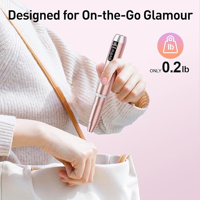 Cordless Nail Drill, Portable Electric Nail File with 11 in 1 Nail Drill Bits for Acrylic Gel Dip Powder Nails, Rechargable Efile Nail Drill Machine Kit for Home Manicure Pedicure, Gold