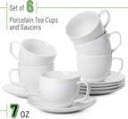 BTaT- Cappuccino Cups with Saucers 7 oz, Au Lait, Flat White, Dishwasher - Image 2