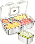 Snackle Box Container, Stainless Steel Divided Serving Tray by kidinit
