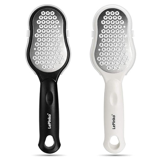 LePinko Foot Scrubber Set, Updated Blades, No Hurt Feet File, Powerful Pedicure Tool to Remove Callus and Dead Skin, Use in Shower or Dry, 2PCS