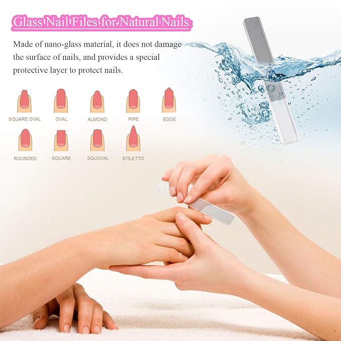 MORGLES Nail Polish Remover Clips, Gel Polish Remover Kit with 10 Pcs Nail Clips, 300 Pcs Cotton Pads, 100/180 File, Glass Shiner, Cuticle Pusher and Brush-Pink