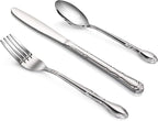 New Star Foodservice Rose Pattern Stainless Steel Flatware Set, 3-Piece Set - Image 3