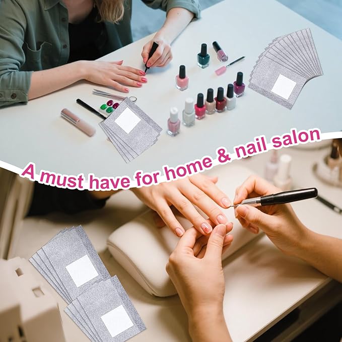 700 Pcs Nail Foil Nail Wraps with Pre-Attached Lint-Free Cotton Pads, Non Acetone Soak Off Nail Polish Remover Kit for Home Professional