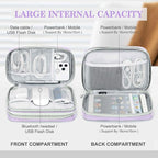 FYY Electronic Organizer, Travel Tech Pouch Bag, Light Purple | Wrist Strap - Image 3