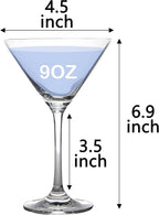 Crystal Martini Cocktail Glasses 9 Ounce Set of 4 - Image 3