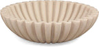 LIN CHUAN Ruffle Decorative Bowl, Large Fruit Bowl, Artificial Stone Beige | by LINCHUAN
