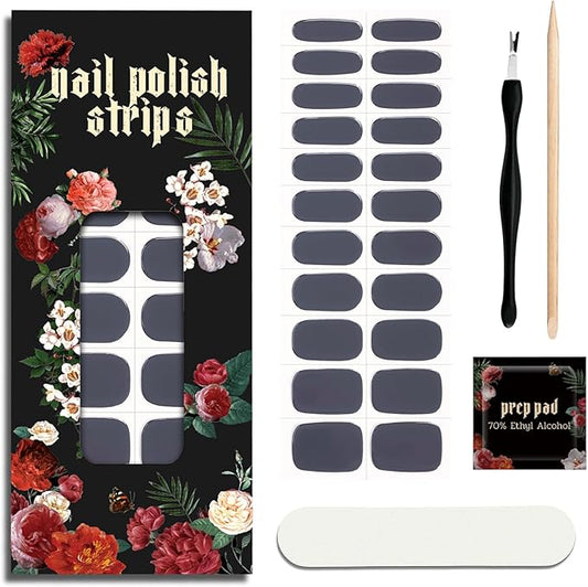 Nail Polish Strips - 22 Pcs Salon Quality Gel Nail Stickers - Long Lasting Wraps (Mossy Secret Green)