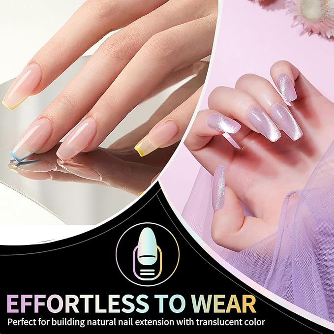 Medium Square Nail Tips 240Pcs Square Press on Nails Pre-shape Clear Soft Gel Nails Tips for Full Cover Acrylic French False Nails For Nail Extension, Home DIY Nail Salon 12 Sizes False Tips