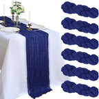 6 Pack 10Ft Royal Blue Cheesecloth Table Runner 23 x 120 Inch | Gauze Rustic by CKIKU