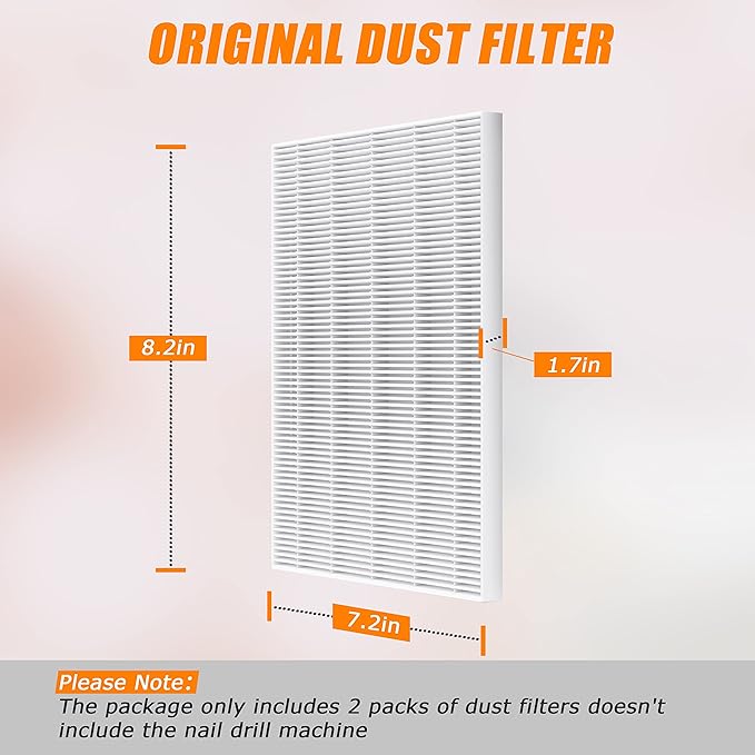 Nail Dust Collector Replacement Filter 4 Pack, Reusable Dust Filter for Acrylic Nails with Filter, Electric Cleaner Nail Fan Dust collector for Nail Polishing, Low Noise, Home Nail Salon