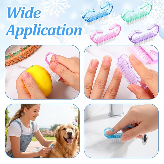 400pcs Handle Grip Nail Brush Bulk,Multicolor Nail Scrubber Brush Nail Cleaning Brush for Toes and Nails Pedicure Scrubbing Tool for Men and Women