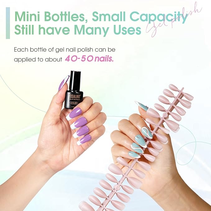 ROSALIND 18PCS Gel Nail Polish Set with Base Top Coat (Glossy Matte and Glitter),14 Pcs Pastel Bright Colors Gel Polish Set Macaron Colors Soak Off Nail Polish Gel Nails Art for Women